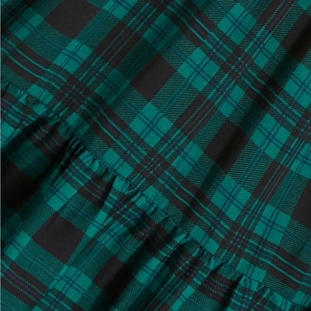 NWT,Draper James,The Tie Waist Dress, Timeless Blackwatch Plaid,Luxury Size L - Picture 5 of 14